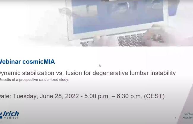 ulrich medical cosmicMia Webinar