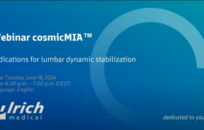 Webinar-Indications for lumbar dynamic stabilization – cosmicMIA